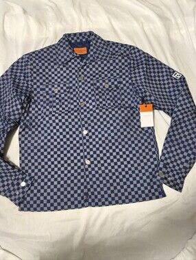 NEW! Rockridge Quilted Jacket In Blue Checker Pattern Size Small